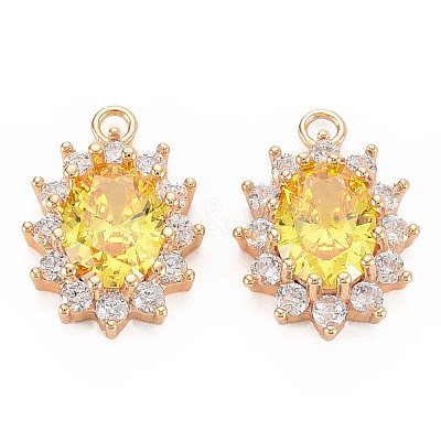 Brass Micro Pave Cubic Zirconia Charms KK-N232-300C-1