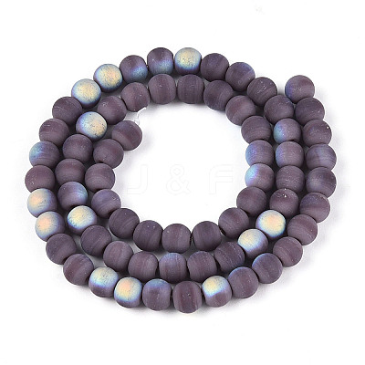 Frosted Opaque Glass Beads Strands LS-GLAA-T032-P6mm-MBB15-1
