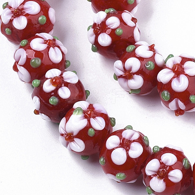 Handmade Lampwork Beads Strands LAMP-N021-001E-1