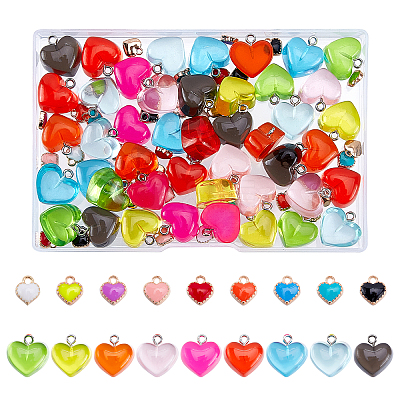 108Pcs 18 Style Heart Charm Kit for DIY Jewelry Making DIY-PH0005-53-1