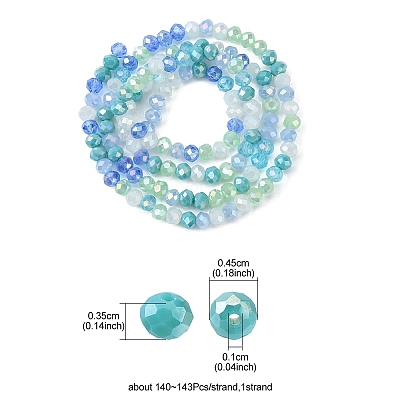 Electroplate Glass Beads Strands EGLA-yw0002-C06-1