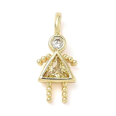 Brass Micro Pave Cubic Zirconia Pendants ZIRC-I356-17G-B07-1
