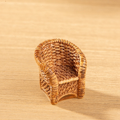 Resin Bamboo Rattan Chair Miniature Ornaments PW-WG81F97-01-1