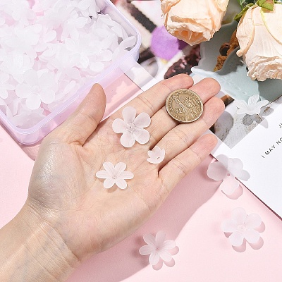 100Pcs 5 Styles Transparent Acrylic Bead Caps OACR-YW0004-59-1