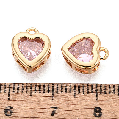 Brass Micro Pave Cubic Zirconia Charms KK-N275-13B-G-1