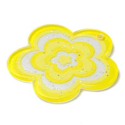 Acrylic Pendants with Glitter Powder MACR-Q160-01B-1