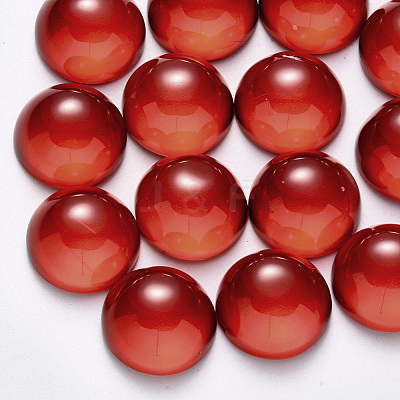 Transparent Spray Painted Glass Cabochons GLAA-S190-013B-E02-1