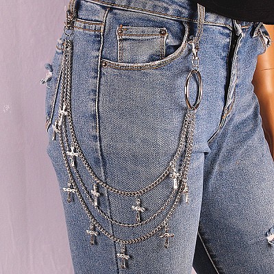 Iron 3 Layer Tassel Trousers Chains WG053FD-02-1