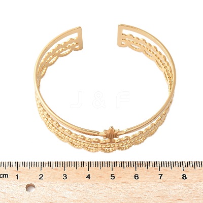 304 Stainless Steel Cuff Bangles for Women BJEW-U032-04G-1