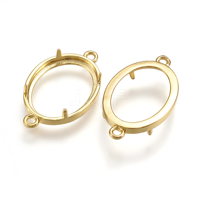 Brass Cabochon Connector Settings KK-K196-26G-1