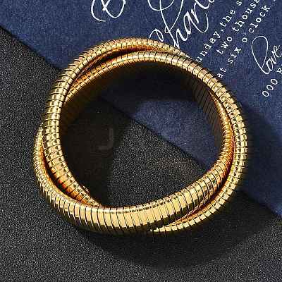 304 Stainless Steel Stretch Bracelets BJEW-A031-01D-G-1