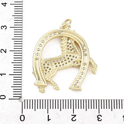 Brass Micro Pave Clear Cubic Zirconia Pendants KK-B177-05E-G-1