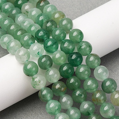 Natural Green Aventurine Round Beads Strands G-S150-8mm-4-1