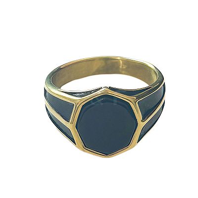 304 Stainless Steel with Glass Finger Rings for Men FS-WGAAEBE-02-1