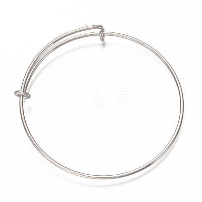 Non-Tarnish Adjustable 304 Stainless Steel Expandable Bangle Making MAK-L034-001P-1