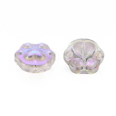 Electroplate Transparent Glass Beads X-GLAA-T022-07-B01-1