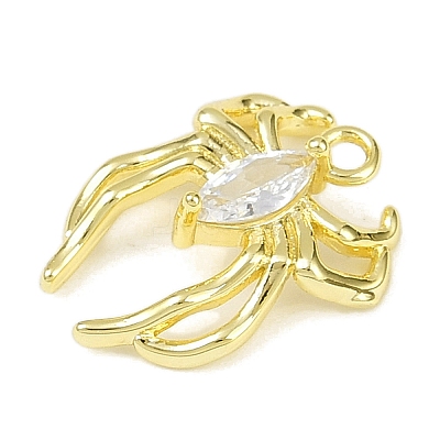 Brass Pave Clear Cubic Zirconia Pendants KK-L238-02G-1