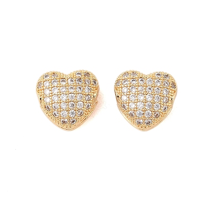 Brass Micro Pave Clear Cubic Zirconia Charms KK-B100-044G-1