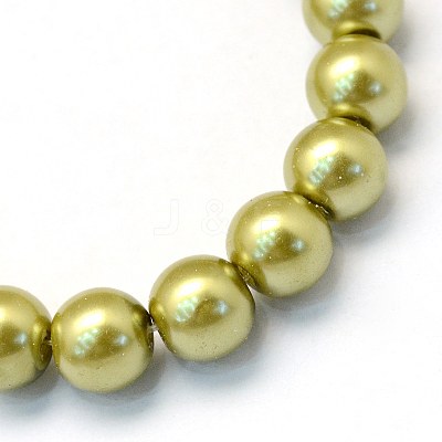 Baking Paint Pearlized Glass Pearl Round Bead Strands HY-Q003-6mm-43-1