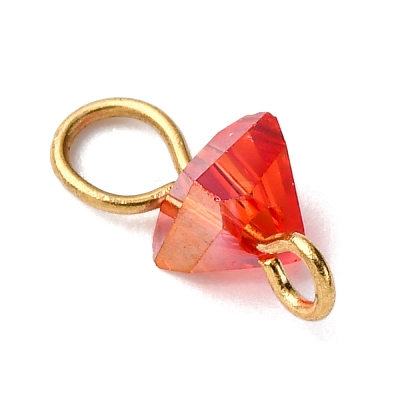 Electroplate Glass Triangle Links Connector Charms PALLOY-JF04410-1