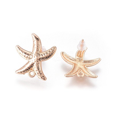 Brass Stud Earring Findings KK-F809-15KCG-1
