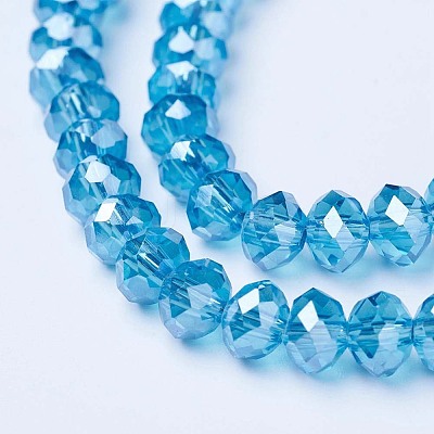 Electroplate Glass Beads Strands X-EGLA-A034-T6mm-A13-1