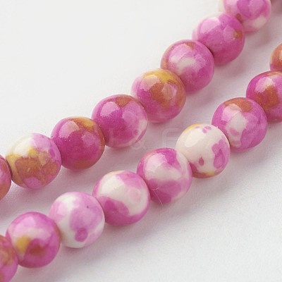 Natural Ocean White Jade Bead Strands G-G916-4mm-03-1