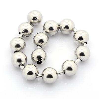 Tarnish Resistant 3.28 Feet Electroplate Stainless Steel Ball Chains X-CHS-L001-10mm-P-1