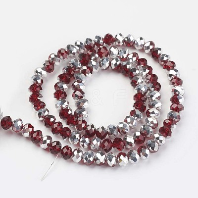 Electroplate Transparent Glass Beads Strands EGLA-A034-T6mm-M02-1