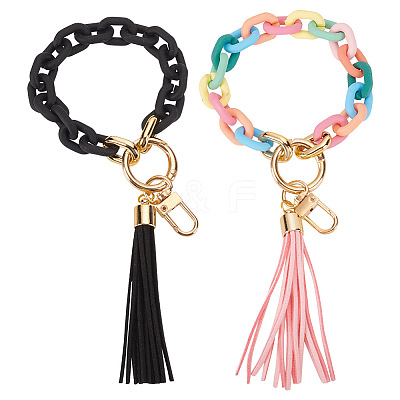 2Pcs 2 Colors Acrylic with Alloy Decorations DIY-GO0002-09-1