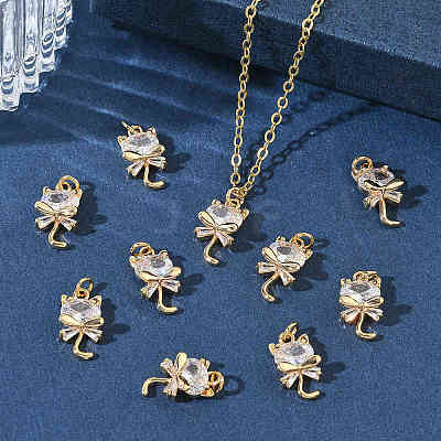SHEGRACE Brass Cubic Zirconia Pendants XGRQ3K861-543G-1
