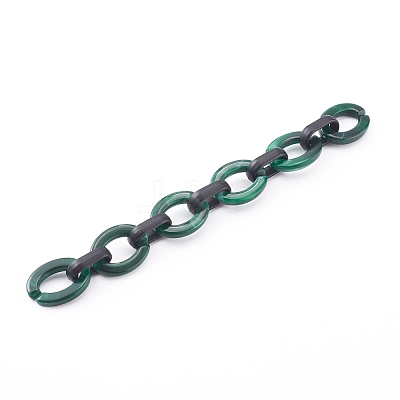 Imitation Gemstone Style & Opaque Spray Painted Acrylic Cable Chains AJEW-JB00910-04-1