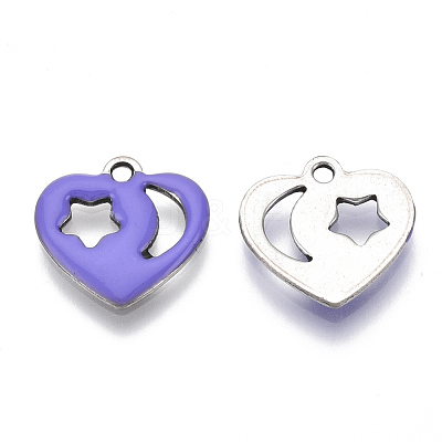 201 Stainless Steel Enamel Charms X-STAS-N088-13-1