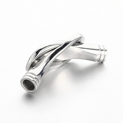 304 Stainless Steel Enamel Magnetic Clasps with Glue-in Ends STAS-M196-01-1