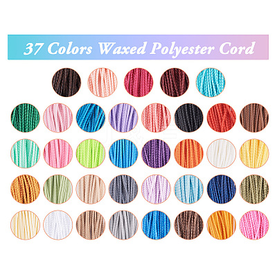 37 Bundles 37 Colors Waxed Polyester Cord YC-CD0001-02-1