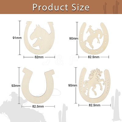 Unfinished Wood Horseshoe Cutouts WOOD-CJC0009-02-1