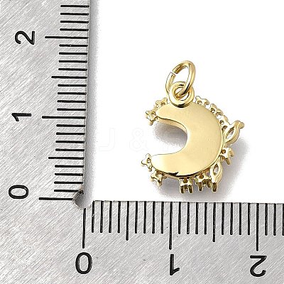 Brass Micro Pave Clear Cubic Zirconia with Glass Charms X1-KK-G525-06G-04-1