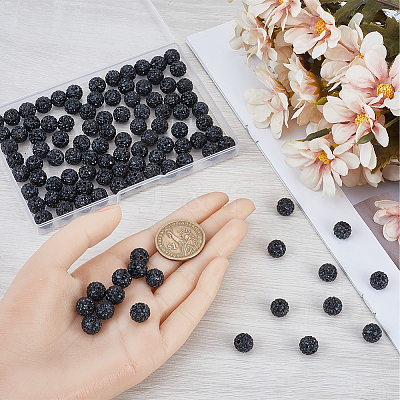 120Pcs Pave Disco Ball Beads RB-SC0001-13A-1