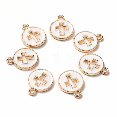 Light Gold Plated Alloy Enamel Pendants ENAM-R136-18A-1