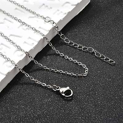 Non-Tarnish 304 Stainless Steel Cable Chain Necklace STAS-T040-PJ204-50-1
