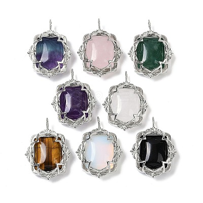 Natural & Synthetic Mixed Gemstone Pendants G-I381-01P-1