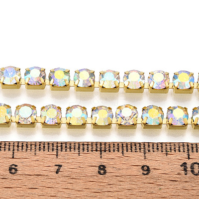 Brass Rhinestone Strass Chains CHC-T001-SS24-02G-1