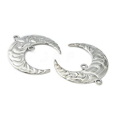 Tibetan Style Hammered Metal Crescent Moon Links connectors for Dangle Charms X-EA291Y-1