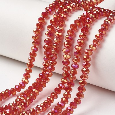 Electroplate Transparent Glass Beads Strands EGLA-A034-T6mm-T02-1