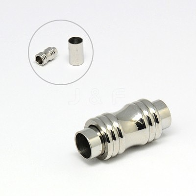 Tarnish Resistant 304 Stainless Steel Magnetic Clasps with Glue-in Ends STAS-K006-11C-5mm-1