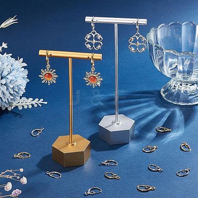 20 Pairs 2 Colors Brass Earring Hooks KK-BC0007-63-1