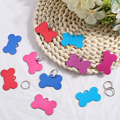 40Pcs 5 Colors Pet Aluminium Pendants FIND-SP0002-44-1