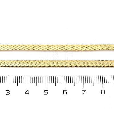 Brass Flat Snake Chain Necklaces NJEW-A042-02G-01-1