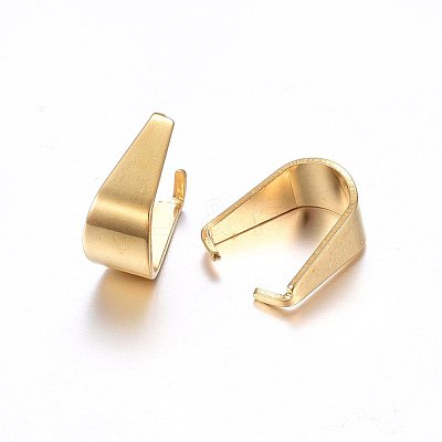 201 Stainless Steel Snap on Bails X-STAS-O098-11G-04-1