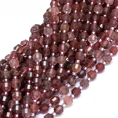 Natural Strawberry Quartz Beads Strands G-O201B-35-1